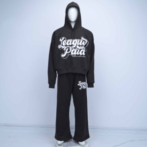 Ensemble de survêtement d'hiver pour homme 2026, streetwear, uni, poids lourd, 100% coton molletonné, écologique, respirant - Product Image 1