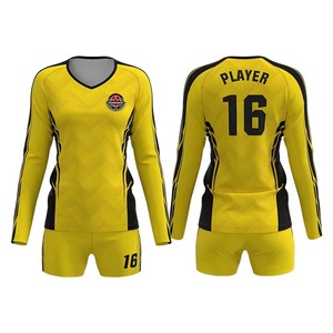 Compra al por mayor conjunto de uniformes de voleibol mujer manga completa personalizado equipo uniforme sublimación impresión poliéster transpirable uniforme - Product Image 4