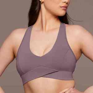 Sujetador de yoga en U profundo con logotipo personalizado Top deportivo y deportivo para mujer que absorbe el sudor - Product Image 3