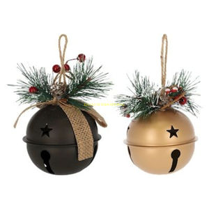Campanas colgantes de Metal decorativas hechas a mano con cuerda de yute, campanas pintadas rústicas para decoración de árbol de Navidad, decoración de jardín y hogar - Product Image 3