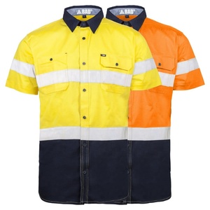 Camisas de Trabajo de Alta Visibilidad con Protección Solar, Transpirables, con Estampado UV, de Manga Larga, 100% Algodón, para Construcción y Minería, con Logotipo Personalizado Reflectante - Product Image 3