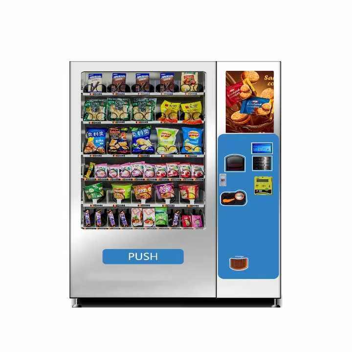Vending Machines With Refrigerated Drinks And Snack Section Touch Screen For Easy Access Smart Combo Low Price