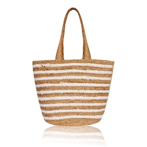 Striped Jute Tote Bag <b>Medium</b> Size Beach Shopping Handbag Rope Handle Eco Friendly Reusable Women's Shoulder <b>Purse</b> Delhi Made - Product Image 4