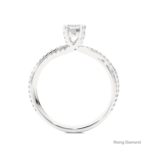 Anillo de compromiso de diamante cultivado en laboratorio de corte redondo de 0,36 quilates, anillo de regalo de aniversario de diamante CVD de oro rosa para ella - Product Image 6