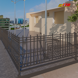 Fournisseur de clôtures en fer ornemental haut de gamme, clôtures en fer artistiques durables, améliorant la sécurité, l'intimité, l'attrait du trottoir, modélisation 3D, poudre - Product Image 6