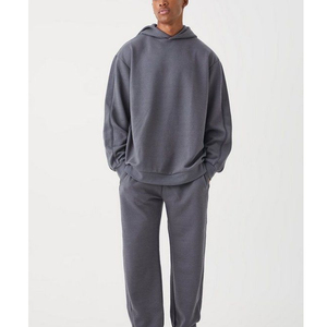 ชุดวอร์ม660GSM มีฮู้ด2ชิ้นสำหรับผู้ชายชุดวอร์มลำลองชุดวอร์มแบบซิปชุดวิ่งออกกำลังกาย - Product Image 5