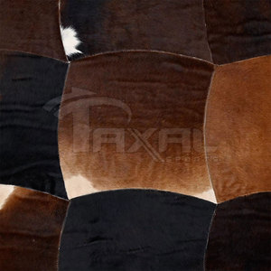 Meilleures ventes Produit populaire Tapis patchwork en cuir de vache quantité minimale de commande bas Tapis patchwork en cuir de vache au design unique - Product Image 3
