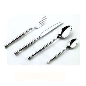 Ensemble de couverts en acier inoxydable argenté haut de gamme 4 pièces de style américain fantaisie avec poignées enduites - Product Image 4