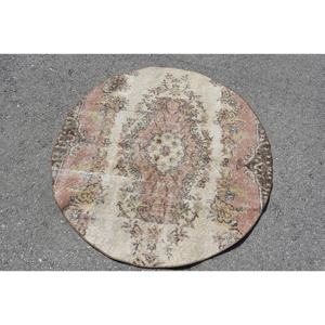 Vintage 3ft X 3ft Beige <b>Turkish</b> <b>Rug</b> Large Area Wool Seagrass Rectangle Pattern with Patchwork for Home Living Room Teenagers - Product Image 3