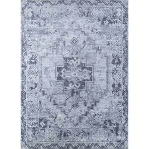 Tapis en soie noué à la main AKPS-1528, bleu Gulmarg, motifs médaillon orientaux rectangulaires et carrés pour la maison, le salon, la chambre à coucher, pour adolescents - Product Image 1