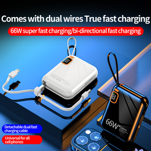 Mini cargador portátil de 66W tipo C carga súper rápida 2 en 1 10000mAh Pd20w banco de energía para <span class=keywords><strong>iPhone</strong></span> - Product Image 5
