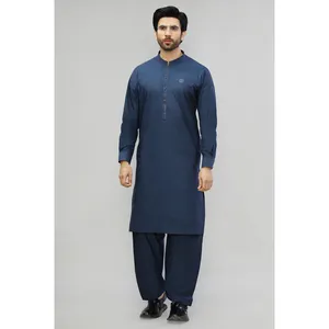 Layanan OEM dan ODM grosir penjualan terbaik pakaian pria Muslim Shalwar Kameez set dalam kualitas baik bahan dibuat sesuai