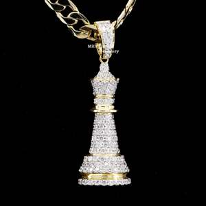 Pendentif Reine d'échecs Iced Out en Moissanite, en argent 925, Pendentifs de luxe à thème, Unisexe, pour usage quotidien - Product Image 2