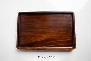 Plateau en bois rectangulaire moderne, éco-responsable, fait main, aux couleurs naturelles, toutes tailles disponibles - Product Image 4