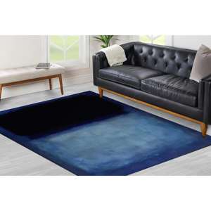Tapis imprimé en chenille Minimal Mark Rothko, noir, antidérapant, tapis en velours de luxe - Product Image 1