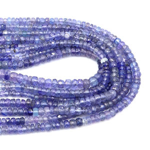 Perles en forme de rondelle à facettes en tanzanite perles de pierres précieuses ombragées en tanzanite naturelle 4MM environ 14 pouces perles de fabrication de bijoux - Product Image 1