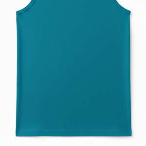 Camiseta sin mangas de hombros anchos de Spandex/Poliéster con cuello de acabado limpio, dobladillos que se mantienen planos, de secado rápido y transpirable para un estilo veraniego impecable. - Product Image 5