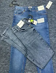 Fábrica Overstock Aparecidos Excedente Etiquetas Branded Womens High Rise Skinny Jean Stretch Cotton Denim Pants Bangladesh Stock Lot