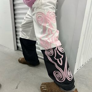 Pantalon de survêtement Fabrication personnalisée de haute qualité Flare Zip Flamme Broderie Coupe-vent Pantalon de survêtement pour hommes Pantalon en nylon - Product Image 4