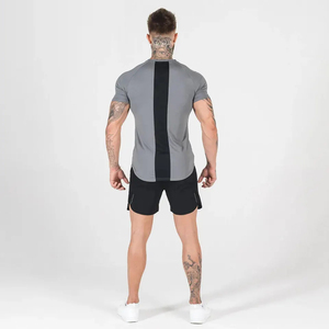 High Quality Wholesale Gym Clothing Shorts Sleeve Slim Fit Gym T <b>Shirt</b> for Men New Gym Men's T <b>Shirts</b> - Product Image 2