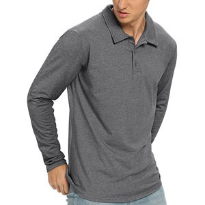 Personalizado transpirable y cómodo desgaste 100% algodón largo, manga corta, antiarrugas, camisetas polo para hombres - Product Image 3