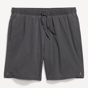 Shorts Bermuda en Coton Brodé pour Hommes, Décontractés, avec Cordon de Serrage et Logo sur le Devant, Gris - Product Image 4