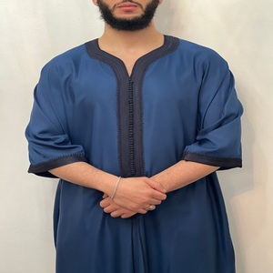 ชุดอาบายะห์อัลฮิจราห์คุณภาพพรีเมียม ชุดโทบแบบโมร็อกโกสำหรับผู้ชาย ผ้าโพลีเอสเตอร์ระบายอากาศได้ดี แขนยาว ปักลายแบบดั้งเดิม ชุดละหมาดมุสลิม - Product Image 1