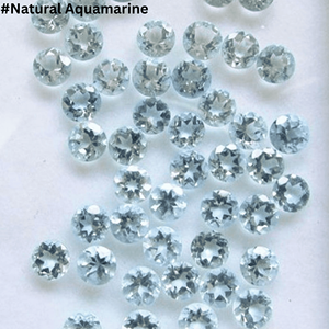 Venta al por mayor de piedras preciosas sueltas de aguamarina natural azul, facetadas, de forma redonda, para la fabricación de joyas, tamaño pequeño, de 1 mm a 3 mm. - Product Image 1