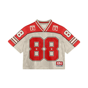 Y2K Streetwear Football T-<b>Shirt</b> High Quality Quick-Dry Mesh Breathable Oversized College Soccer Jersey for Men <b>Summer</b> Wear - Product Image 5