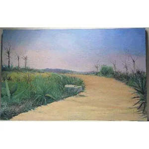 Pintura única sobre lienzo, arte de pared, pintura al óleo española, lista para colgar, para decoración de pared del hogar, 27 x 43, Abcp-81 - Product Image 1