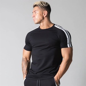 Haut d'entraînement en coton anti-rides pour hommes, vêtements d'entraînement skinny jogging en toile, hauts de sport pour la musculation - Product Image 3
