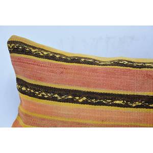 Almohada estampada de Kantha de lana multicolor 12x48 pulgadas Diseño vintage tejido a mano - Product Image 2