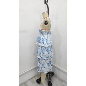 Vestido midi Supre con estampado floral y detalle de abertura en el escote bajo y tirantes sin mangas para mujer, 34014 - Product Image 4