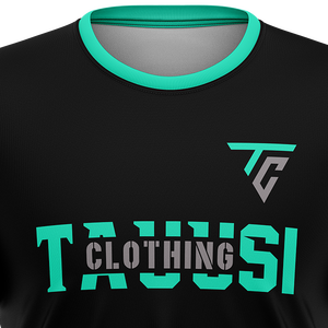 OEM เสื้อยืดแนวสปอร์ตของผู้ชายผ้าโพลีเอสเตอร์เนื้อนุ่มระบายอากาศได้ดีแห้งเร็วดีไซน์เต็มพร้อมคอกลมสวมใส่สบาย - Product Image 2