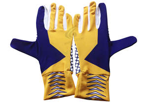 Guantes de fútbol americano de alta calidad Impresión de silicona de Palma frontal con sublimación Tela de Spandex a prueba de viento - Product Image 2
