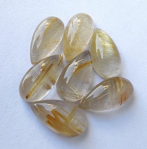ลูกแพร์ขนาดใหญ่ทำจากหินควอตซ์สีทองธรรมชาติอัญมณีอัญมณีเจียระไนแบบหลังเรียบขนาดได้รับการรับรองสำหรับการทำเครื่องประดับ - Product Image 5
