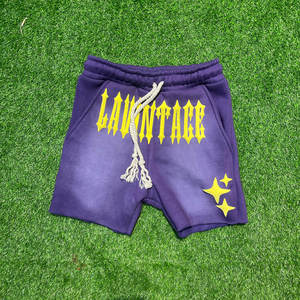 Transferencia de calor Impreso Cordón Sólido Estambre Cintura alta Bolsillos Jogger Jogging Shorts Gym Wear Antiarrugas Hasta la rodilla Hombres - Product Image 5