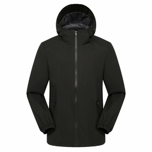 Veste de sport unisexe légère, coupe-vent, imperméable, respirante, à col montant, tricotée, séchage rapide, pour course à pied, randonnée en extérieur, avec capuche et fermeture éclair - Product Image 1