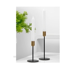 Juego de 2 portavelas de metal centro de mesa para casas modernas celebraciones festivas aniversarios y reuniones familiares especiales - Product Image 1