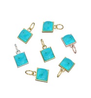 Colgante de Plata de Ley con Turquesa Azul Sleeping Beauty, Chapado en Oro Rosa, Joyería Clásica de Moda con Piedras Preciosas Naturales