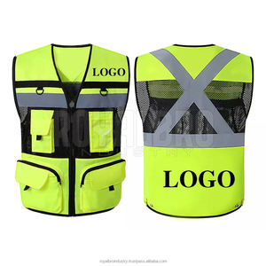 Customized Logo High Visibility Safety Vest Breathable Polyester Night Cycling Work Clothes for Construction Workers - Product Image 3