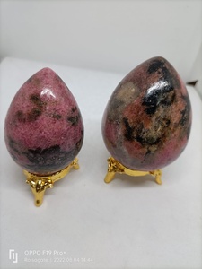 Œuf de Rhodonite Naturelle Polie, Pierre de Cristal Rose et Noire, Gemme pour la Guérison, la Méditation, la Décoration Intérieure et la Collection de Cadeaux - Product Image 6