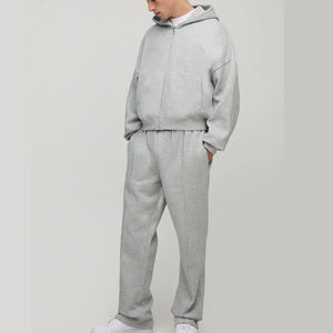 Ensemble de survêtement en satin 2 pièces pour homme, couleur unie, fermeture éclair, logo imprimé DTF personnalisé, streetwear confortable, hip-hop - Product Image 4