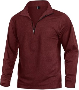 Premium <b>mens</b> half <b>zip</b> top 420 GSM cotton <b>fleece</b> warm winter pullover OEM & ODM custom logo embroidery factory direct - Product Image 4