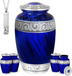 Lot de 6 urnes décoratives colibri pour cendres adultes Urnes funéraires en aluminium violet métallique 4 urnes incluses - Product Image 5