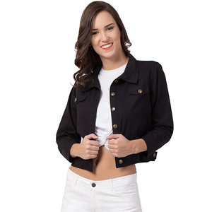 Vente en gros Vestes en jean pour femmes Vêtements de mode à manches longues Vestes en jean sur mesure Veste en jean pour femmes sur mesure OEM - Product Image 1