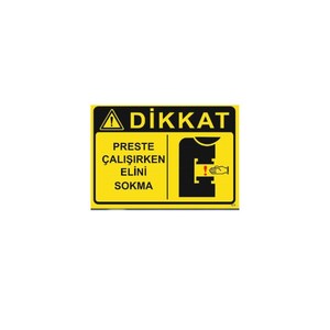 Safety Product Warning Not to <b>Put</b> Hand in Press While Working! - Product Image 1