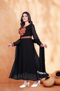 Nuevo Vestido Festivo con Dupatta, Tela Georgette, Bordado, Borde de Encaje Kodi, Estilo Casual para Fiesta, Reversible - Product Image 6