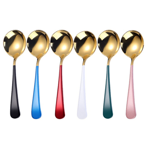 Newest Design modern Style Luxury Gold Tone Stainless Steel Serving Spoons <b>Utensils</b> <b>Set</b> For Restaurant Tableware Tools - Product Image 4