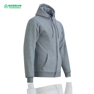 เสื้อฮู้ดซิปผู้ชาย สีพื้น ผ้าฝ้ายเฟรนช์เทอร์รี่ สวมใส่สบาย ทรงปกติ เหมาะสำหรับฤดูใบไม้ร่วง - Product Image 5